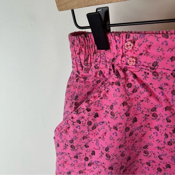 Pink Casual Capri Pants with Floral Print size Large Cotton - Picture 5 of 10